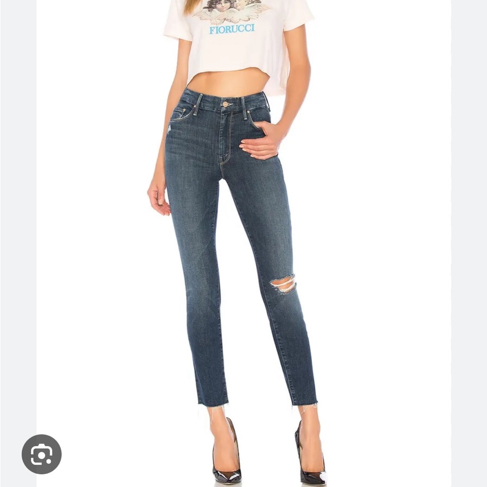 MOTHER HIGH WAISTED LOOKER ANKLE FRAY